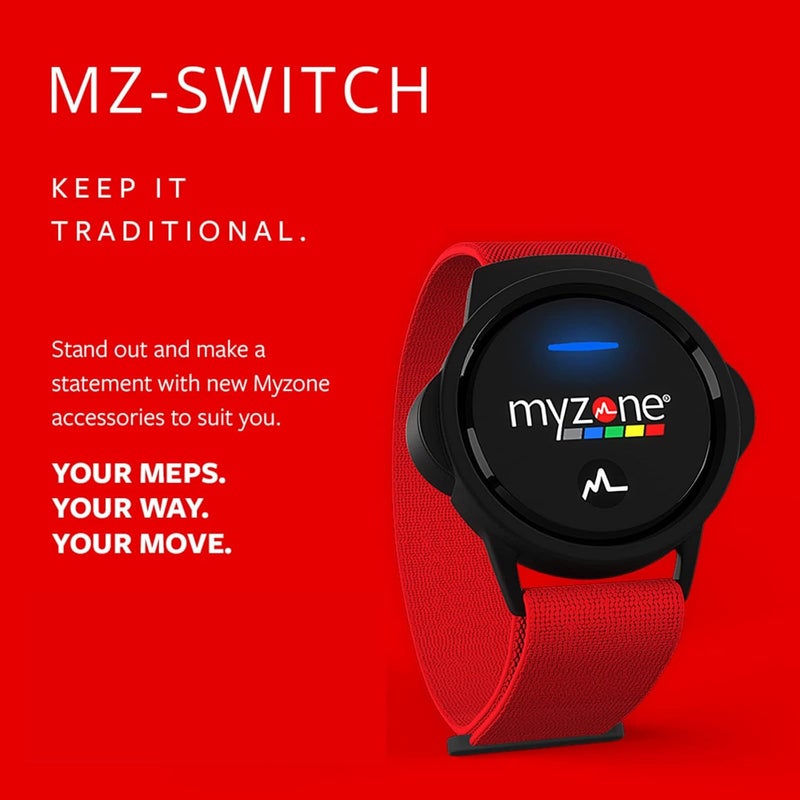 MYZONE MZ-Switch Replacement Arm & Wrist Straps - Red - Vibrant, Adjustable & Comfortable Replacement Fitness Band for the MZ-Switch - Image 3